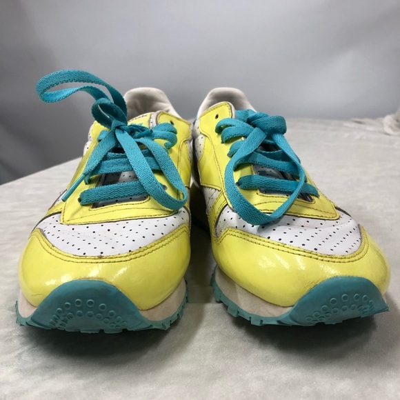 Vintage Reebok Classics yellow and purple size 8 1/2 - Picture 3 of 14